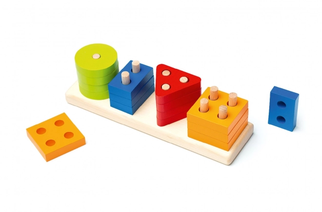 CUBIKA 15337 Sorteren van vormen V - houten puzzel 17 stukken