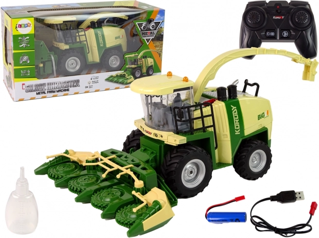 Op Afstand Bestuurbare Combine met Rook, Licht en Geluid 2.4G 1:24