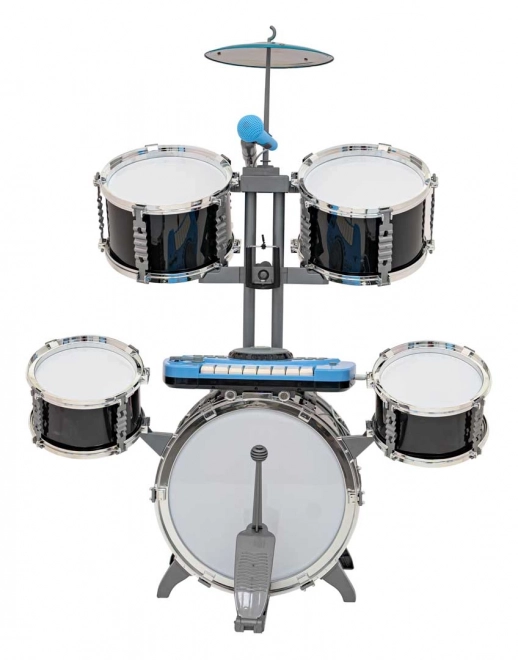 Grote zwarte drumstel met toetsenbord