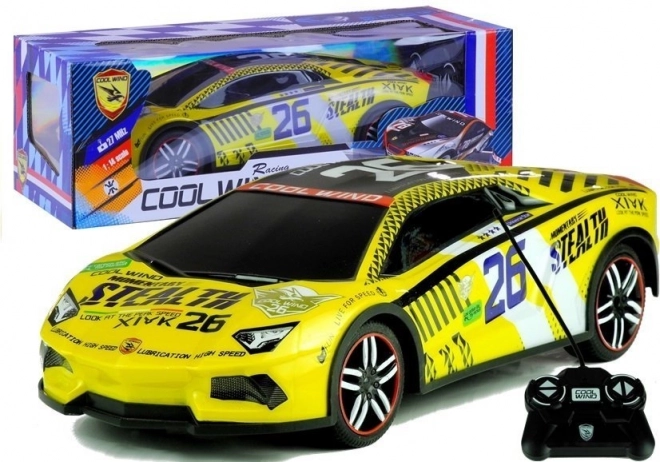 Op afstand bestuurbare sportwagen Pilot R/C Geel