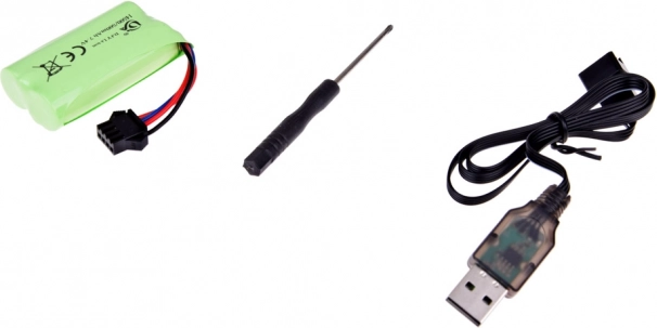 Oplaadbare 7,4 V accu en USB-kabel inbegrepen