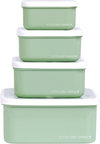 Set van vier snackdoosjes A Little Lovely Company – Groen