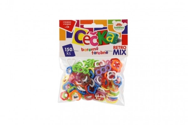 Céčka gekleurd 150 st retro mix plastic in zakje