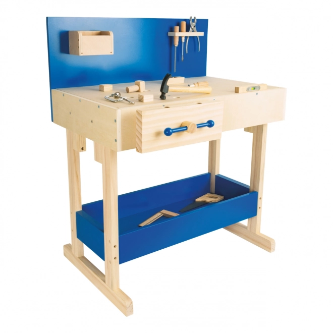Kleine Voet Kinderwerkbank blauw met accessoires