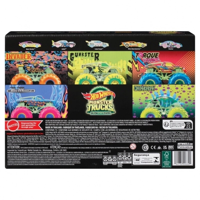 Hot Wheels monstertrucks verlichten in het donker 10 stuks