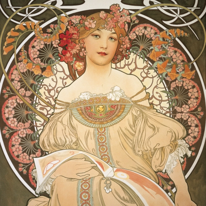 Notitiekalender Alfons Mucha 2025, 30 × 30 cm