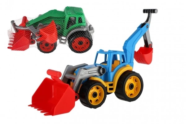 Tractor met lepel en graafmachine