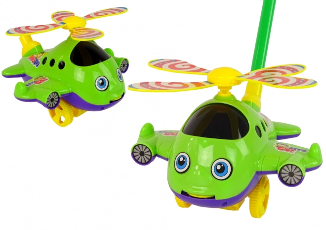 Groene Vrolijke Duwhelikopter