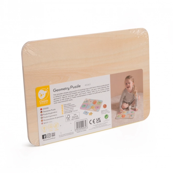 Houten geometrische puzzel voor kinderen