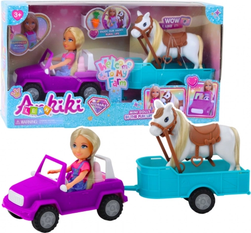Pop met cabrio en paardentrailer