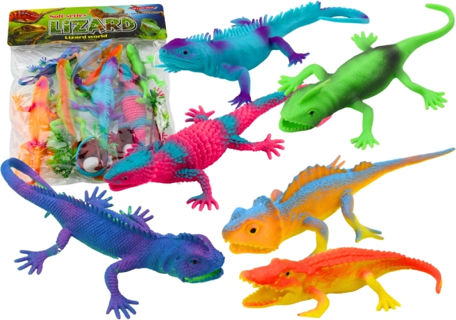 Set hagedisfiguren Kleurrijke reptielen 8 stuks