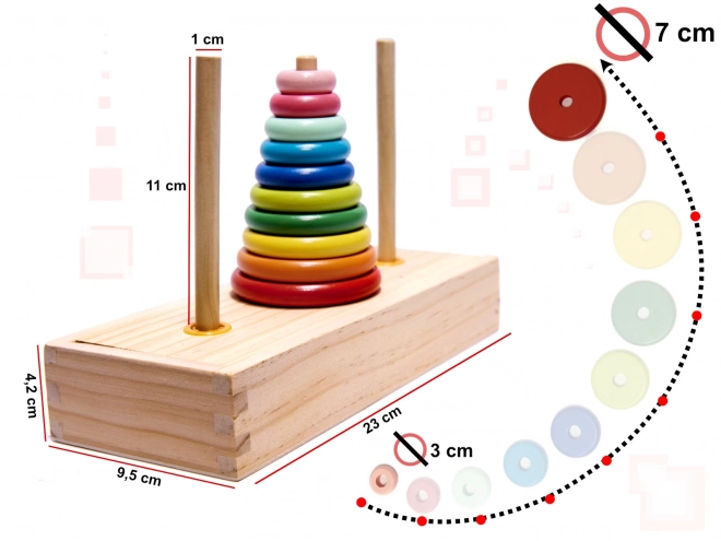 Kinder houten puzzel - De Toren van Hanoi