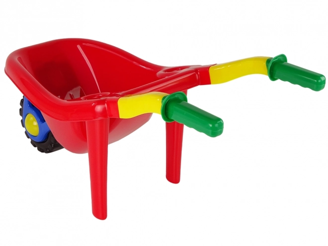 Grote Kleurrijke Tuin Kruiwagen Rood