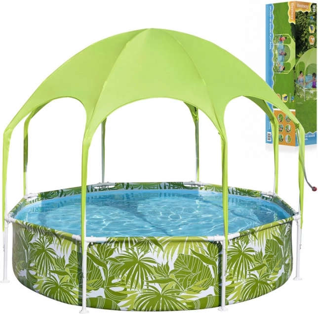 Bestway tuinzwembad met frame 244 × 51 cm met overkapping SPLASH-IN-SHADE
