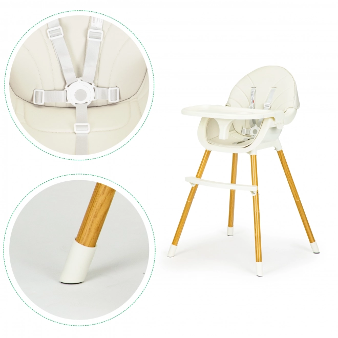 ECOTOYS Eetstoel 2-in-1 Beige