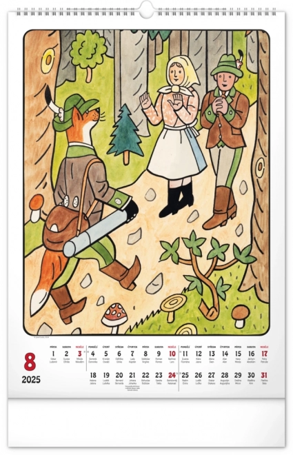 Muurkalender Josef Lada 2025, 33 × 46 cm