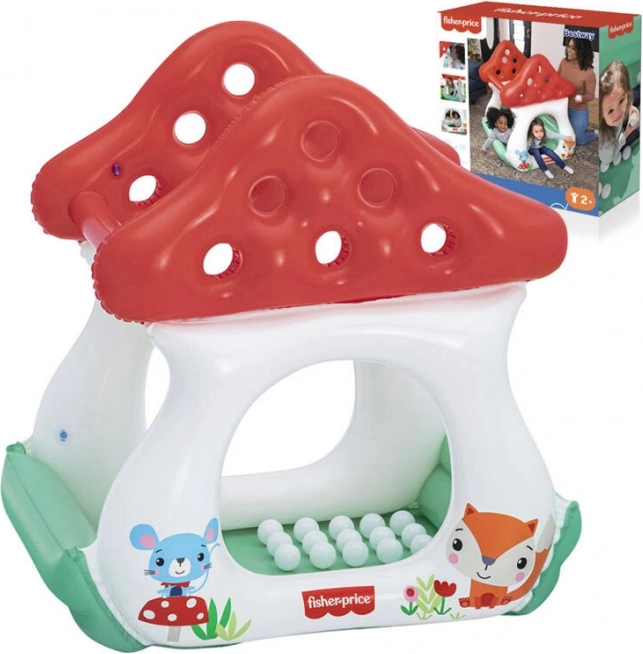 Fisher-Price opblaasbaar paddenstoelenhuisje met ballen