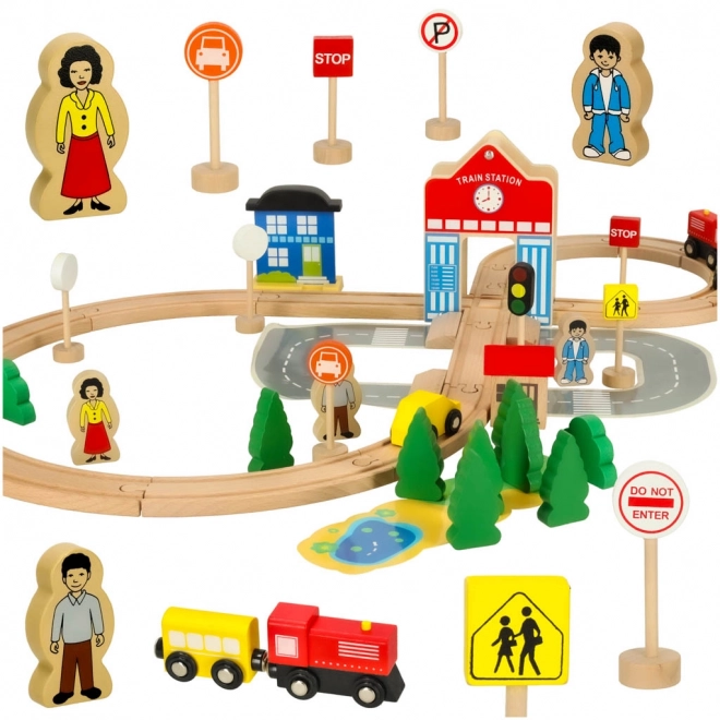 Houten Treinset 50 Stuks