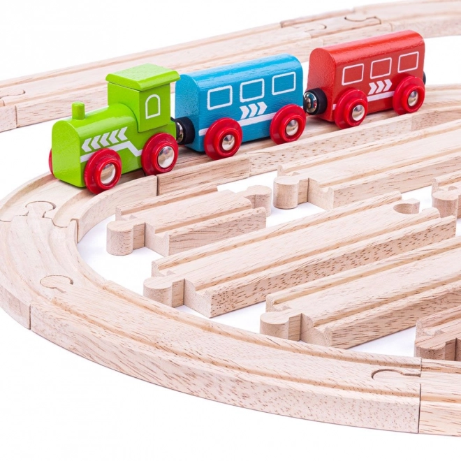 Bigjigs Rail Houten Spoorweg Set van 24 Delen