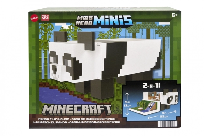 Set figuren Minecraft speelhuis met panda + 2 figuren