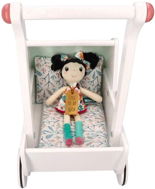 Houten poppenwagen