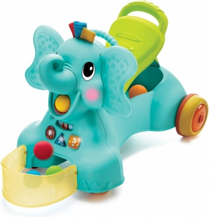 Sensorische 3-in-1 loop-/duw-/rij-olifant INFANTINO