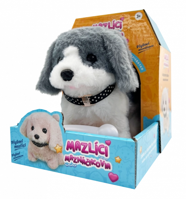 Interactieve pluchen hondje Punťa – grijs-wit