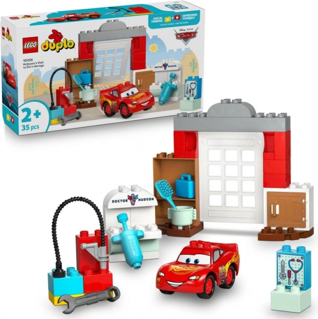 LEGO DUPLO Disney Bliksem McQueen en bezoek aan de garage van dokter Hudson