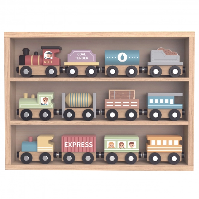 Tooky Toy houten magnetische treinwagons