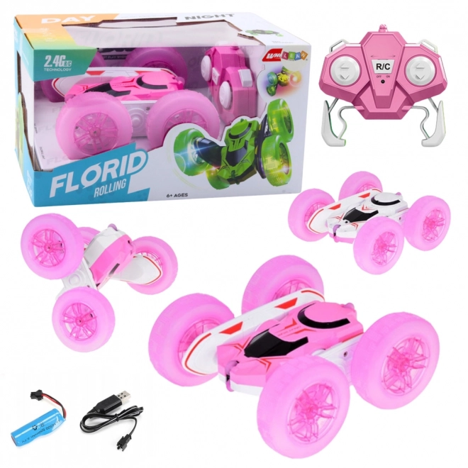 Roze stuntauto op afstandsbediening 360°