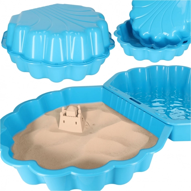 Afsluitbare Zandbak Schelp 2-in-1 - blauw
