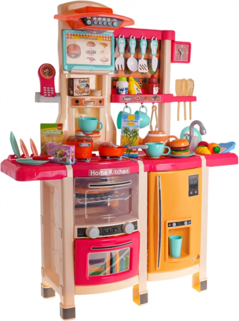 Interactieve kinderkeuken met verlichting en geluiden, 65-delig – Rood