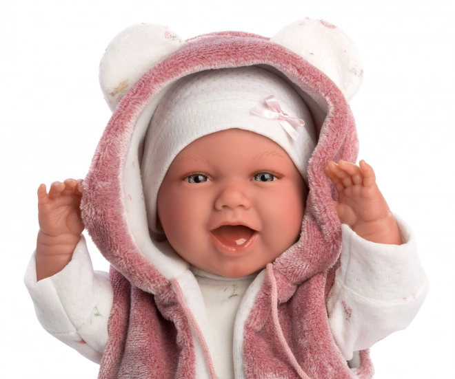 Llorens 74070 NEW BORN - realistische babypop met geluiden en een zacht stoffen lijf - 42 cm