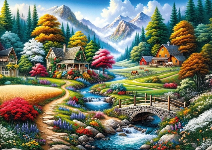 Puzzel Kleurrijke Velden 260 stukjes