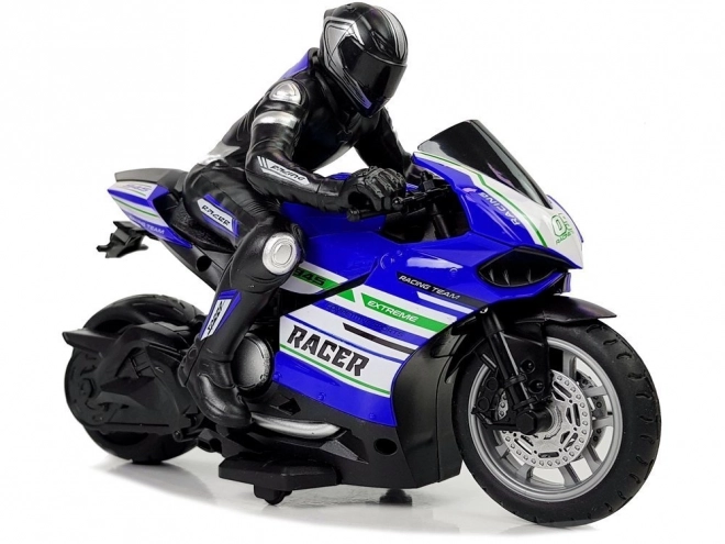 Sportieve race motorfiets op afstandsbediening 2.4G Bereik 35m Blauw