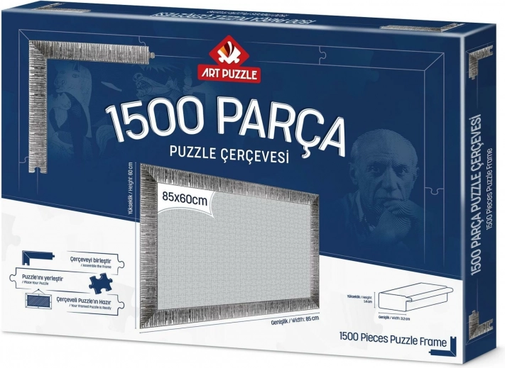 Puzzel­lijst 85x60 cm zilver