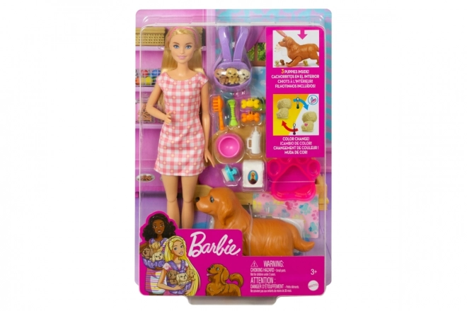 Mattel pop Barbie en pasgeboren puppy's