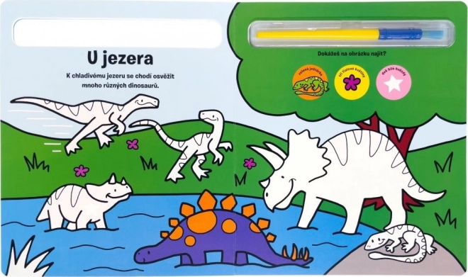 Kleur Mij In! Dinosauriërs - Boek Met Waterkleuring