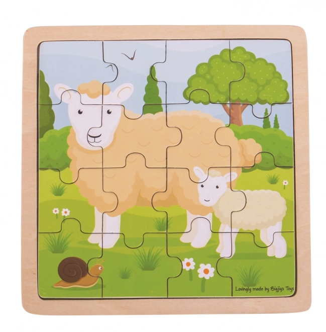 Bigjigs Toys puzzel - Schaap met lammetje