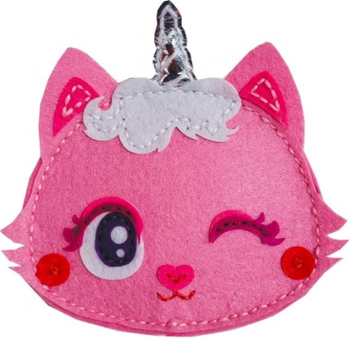 Creatieve set – roze kattenportemonnee Viltrobotjes
