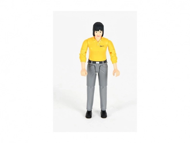 Bruder BWORLD Figuur Vrouw Geel Shirt, Grijze Broek