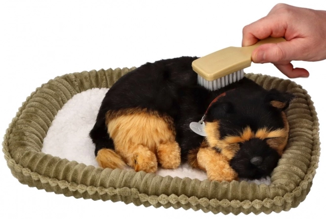 Ademend Duitse herderspup – realistische pluchen knuffel