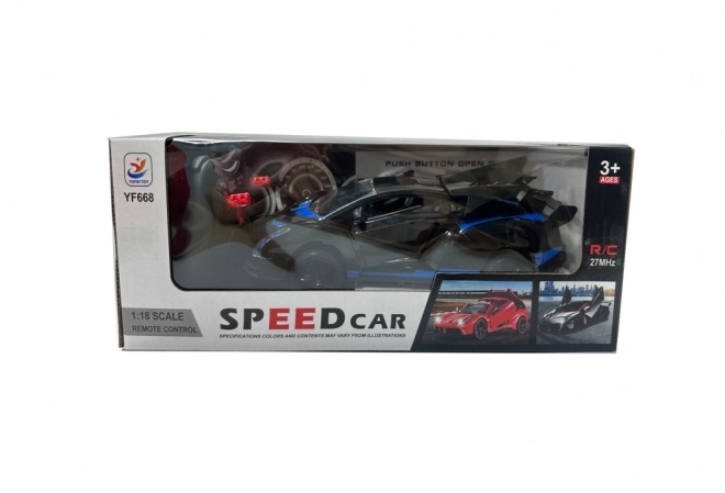 Sportieve RC auto rood-zwart op schaal 1:18