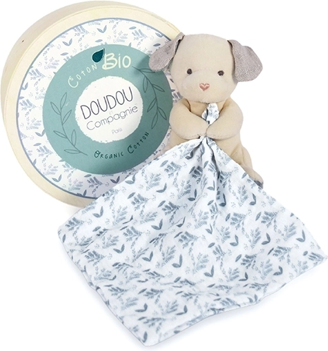 Cadeauset - Pluchen hondje met deken van bio-katoen