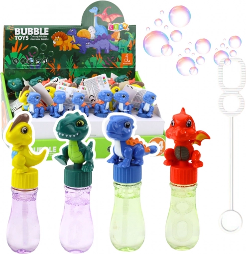 Zeepbellenfles met Beweegbaar Dinosaurusfiguurtje 14 cm