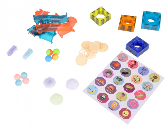 3D magnetische blokken voor kinderen Het bouwen van een lichtgevende knikkerbaan 49 elementen ZA5250