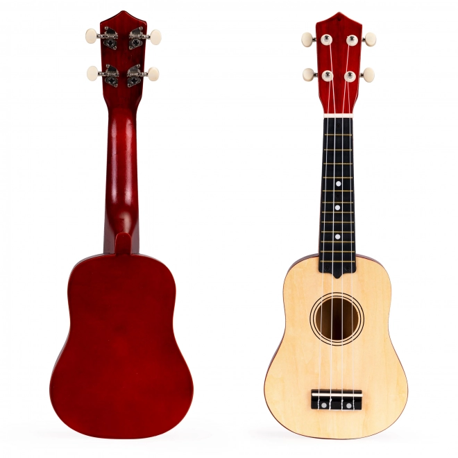 Kinder houten ukulele met 4 nylon snaren, bruin ECOTOYS