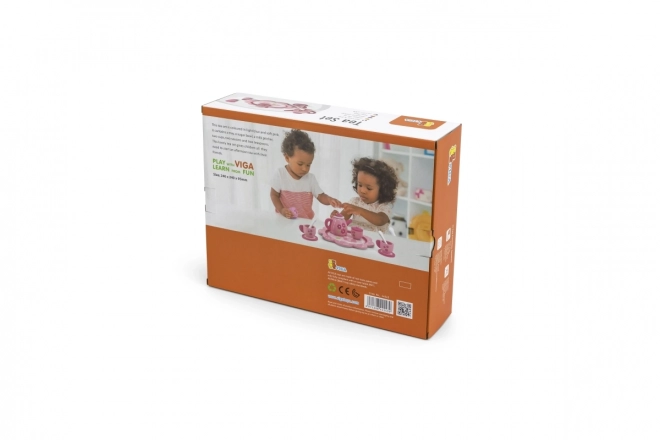 Kinderthee- en koffieset Viga op dienblad
