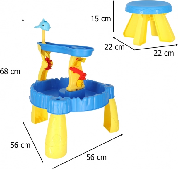 Kinderspeeltafel met zandbak en fontein 2-in-1