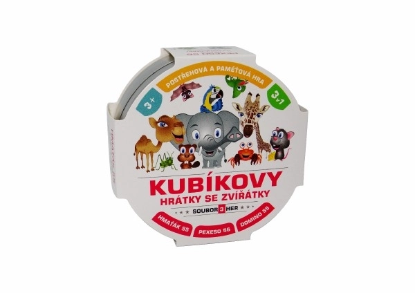 Kubíkovy Spelletjes met Dieren 3-in-1 in een Blikken Doosje